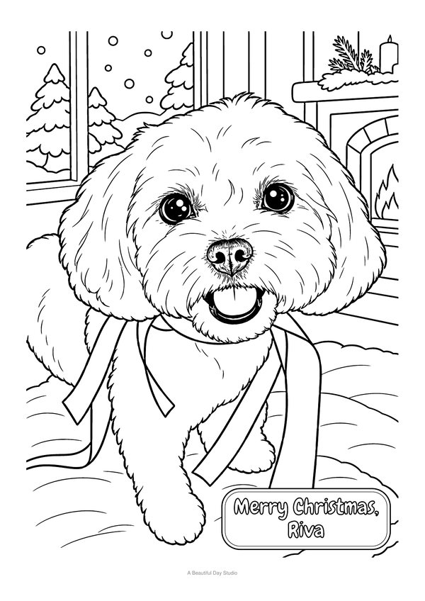 Coloring page: Merry Christmas, Riva